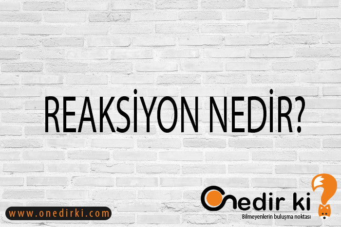 REAKSİYON NEDİR? 1