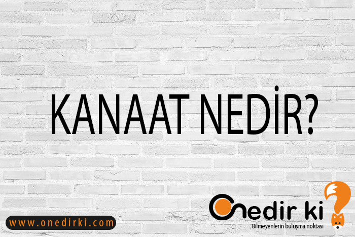 KANAAT NEDİR? 1