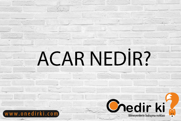 ACAR NEDİR? 1