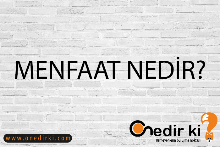 MENFAAT NEDİR? 2