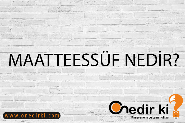 MAATTEESSÜF NEDİR? 1