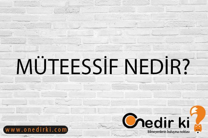 MÜTEESSİF NEDİR? 1