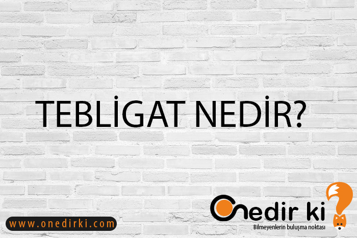 TEBLİGAT NEDİR? 2