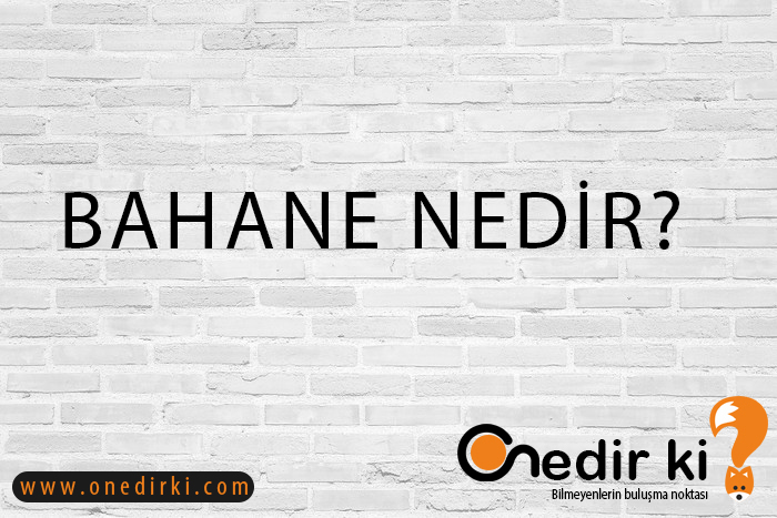 BAHANE NEDİR? 2