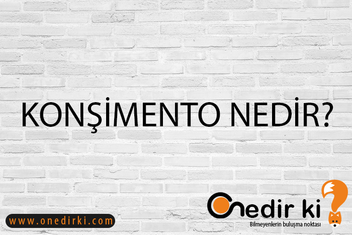 KONŞİMENTO NEDİR? 1