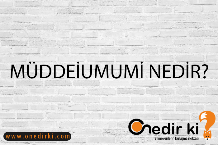 MÜDDEİUMUMİ NEDİR? 1