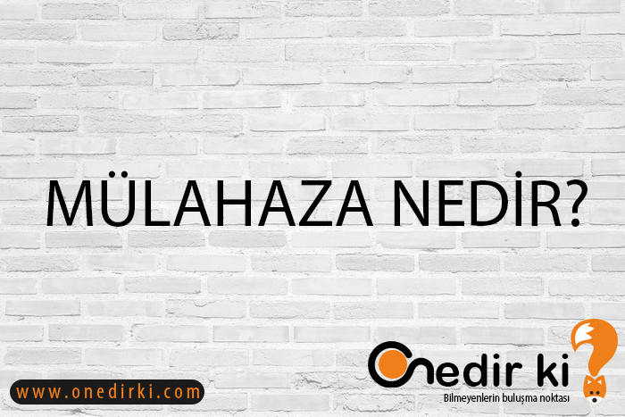 MÜLAHAZA NEDİR? 2