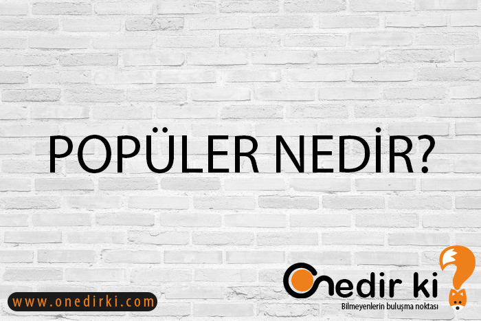 POPÜLER NEDİR? 5