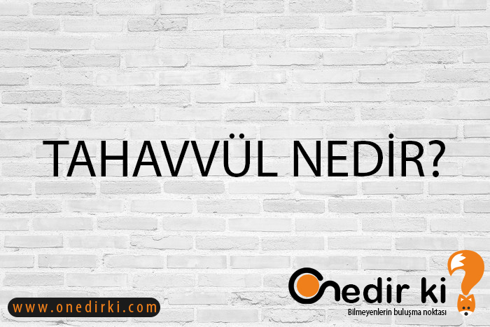 TAHAVVÜL NEDİR? 7