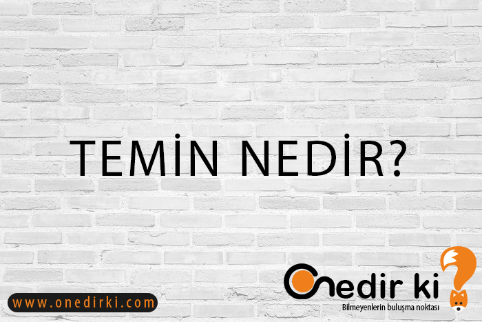 TEMİN NEDİR? 1