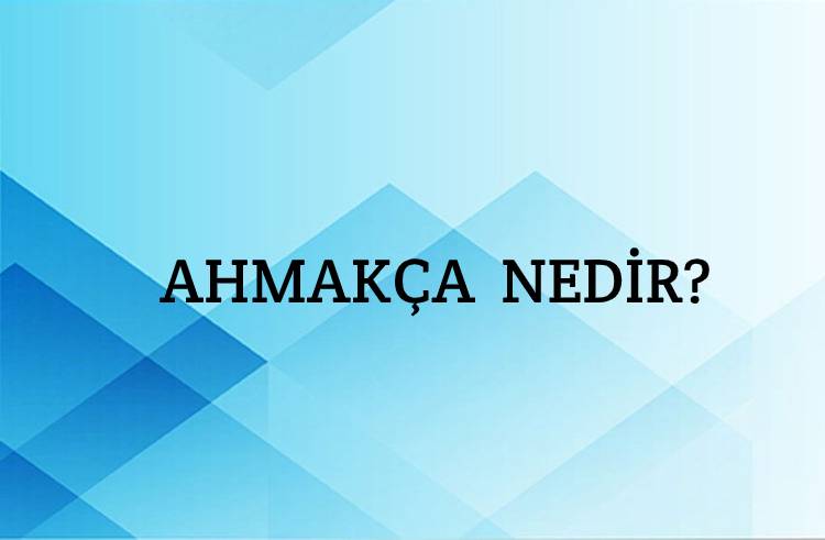 Ahmakça Nedir? 2