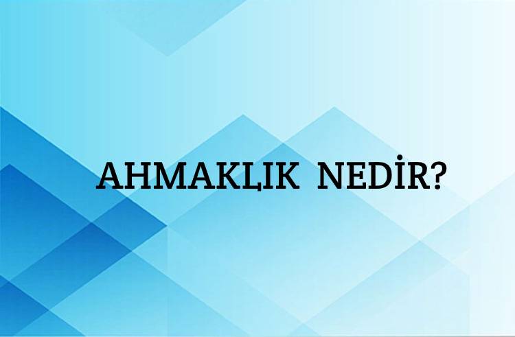 Ahmaklık Nedir? 1