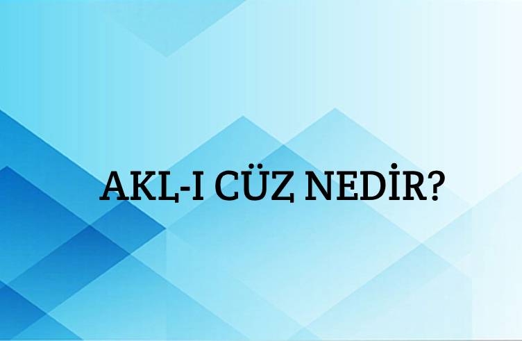 Akl-ı Cüz Nedir? 1