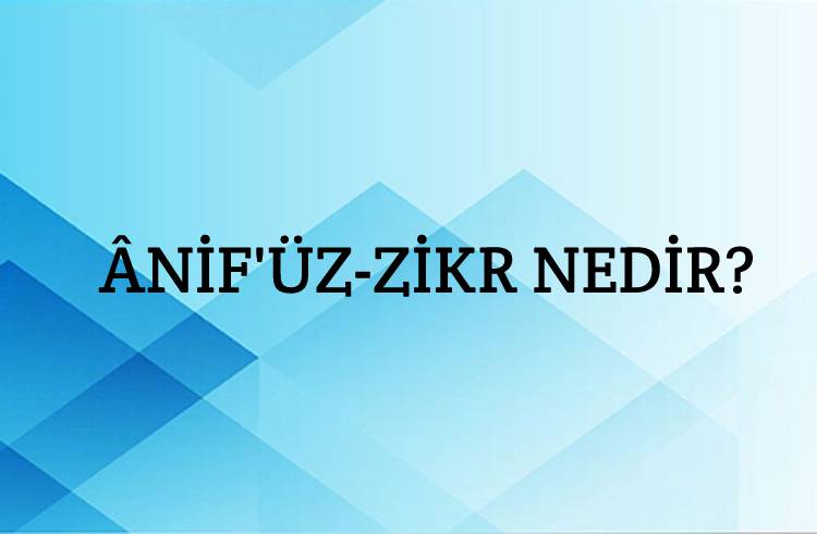 Ânifü'z-zikr Nedir? 1