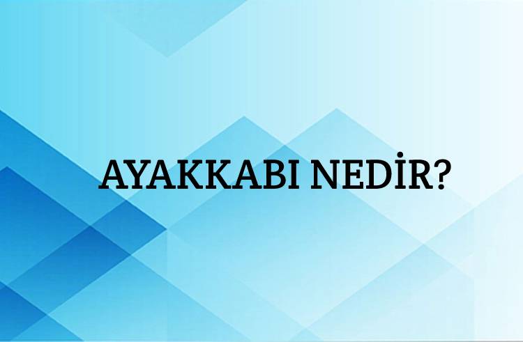 Ayakkabı Nedir? 1