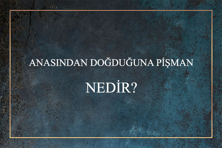 Anasından Doğduğuna Pişman Nedir? 6