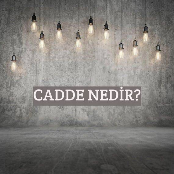 Cadde Nedir? 1