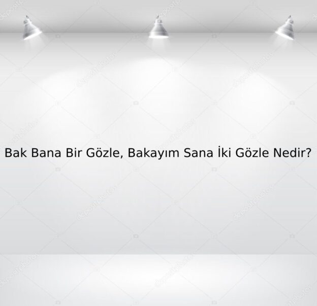 Bak Bana Bir Gözle Bakayım Sana İki Gözle Nedir? 9