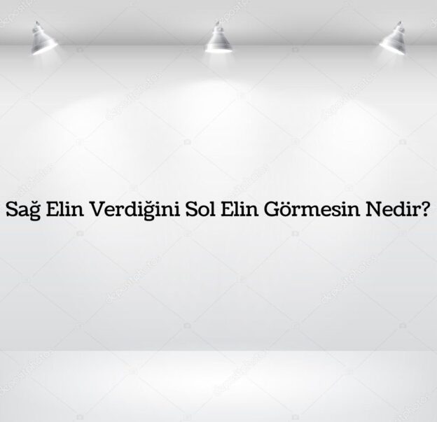 Sağ Elin Verdiğini Sol Elin Görmesin Nedir? 1