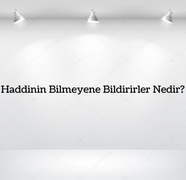 Haddinin Bilmeyene Bildirirler Nedir? 1