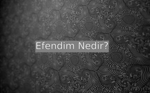 Efendim Nedir? 1