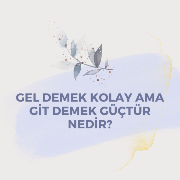 Gel Demek Kolay Ama Git Demek Güçtür Nedir ? 4