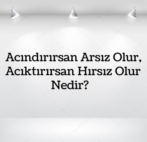 Acındırırsan Arsız Olur, Acıktırırsan Hırsız Olur Nedir? 1