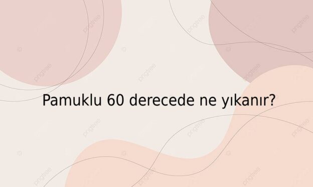 Pamuklu 60 derecede ne yıkanır? 1