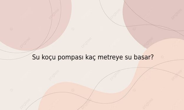 Su koçu pompası kaç metreye su basar? 1