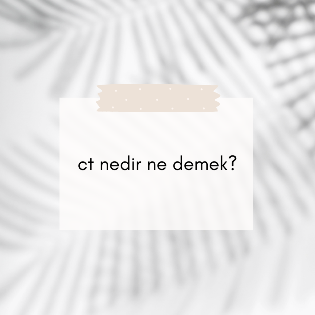 ct nedir ne demek? Ne Demek Zıt Anlamı Eş Anlamı