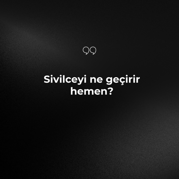 Sivilceyi ne geçirir hemen? 1