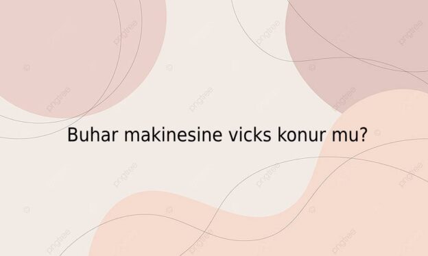 Buhar makinesine vicks konur mu? 1