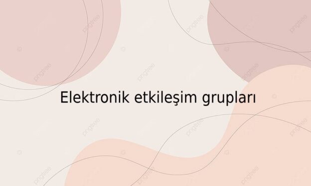 Elektronik etkileşim grupları 1