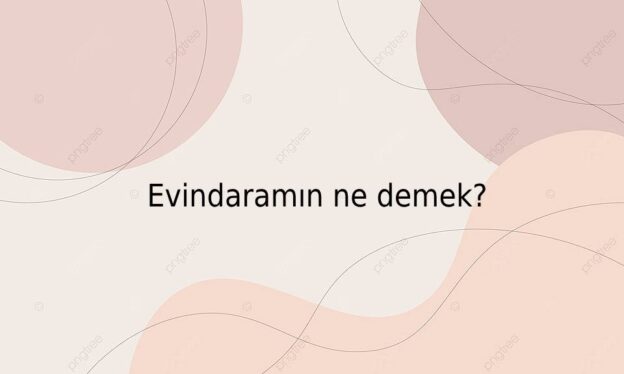 Evindaramın ne demek? 1