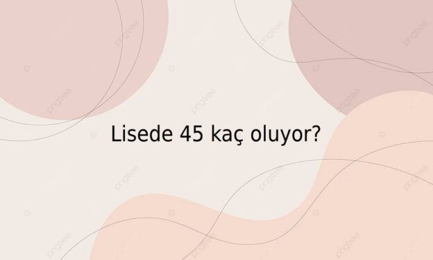 Lisede 45 kaç oluyor? 3