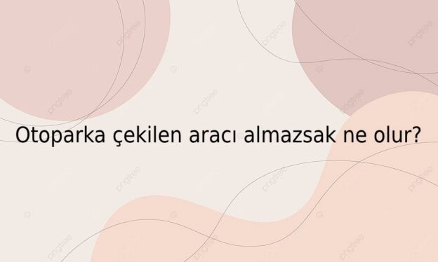 Otoparka çekilen aracı almazsak ne olur? 1