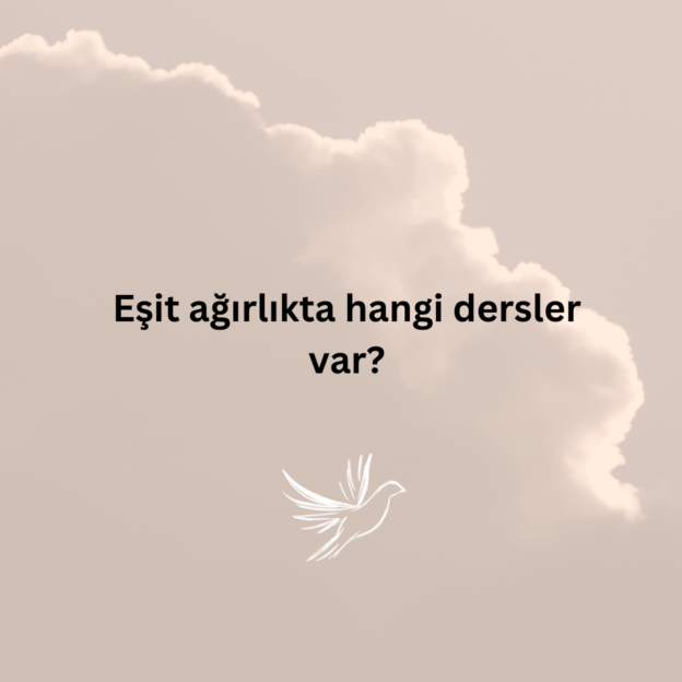Eşit ağırlıkta hangi dersler var? 1