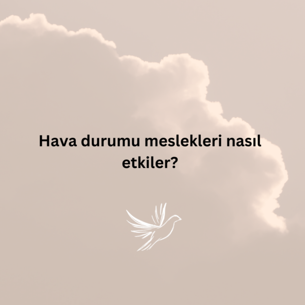 Hava durumu meslekleri nasıl etkiler? 1