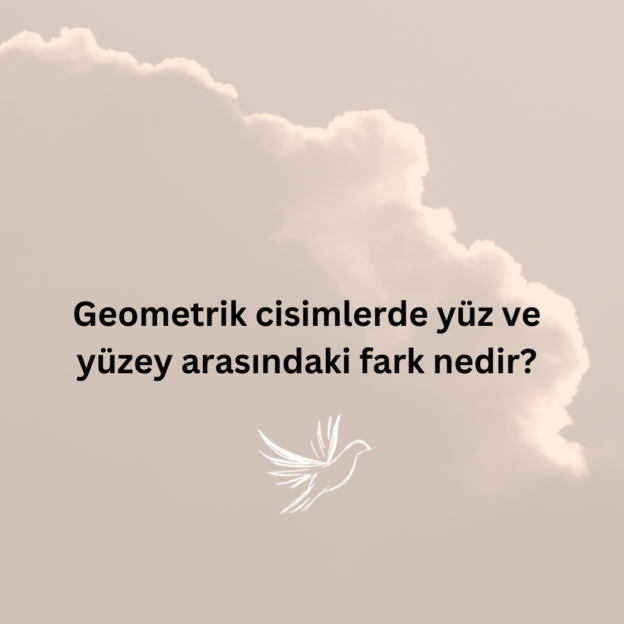 Geometrik cisimlerde yüz ve yüzey arasındaki fark nedir? 1