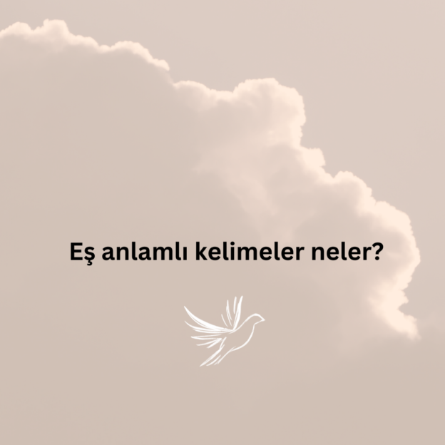 Eş anlamlı kelimeler neler? 1