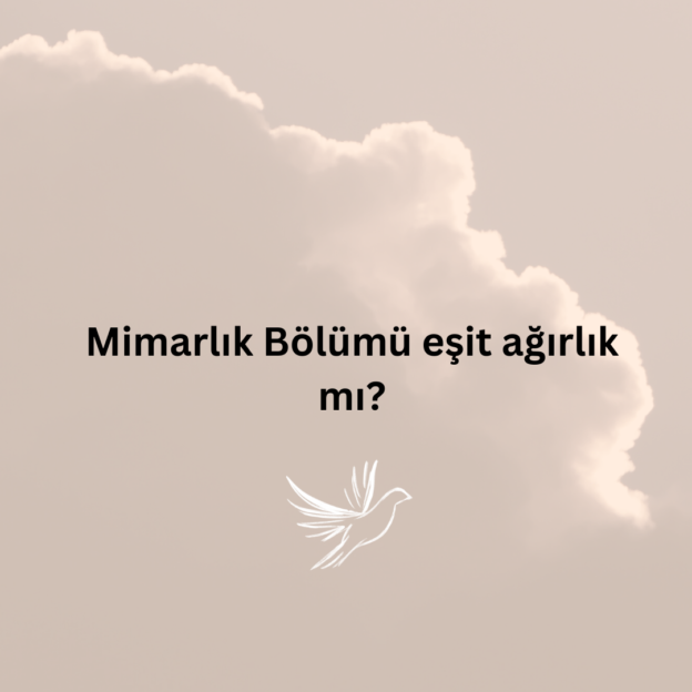Mimarlık Bölümü eşit ağırlık mı? 1