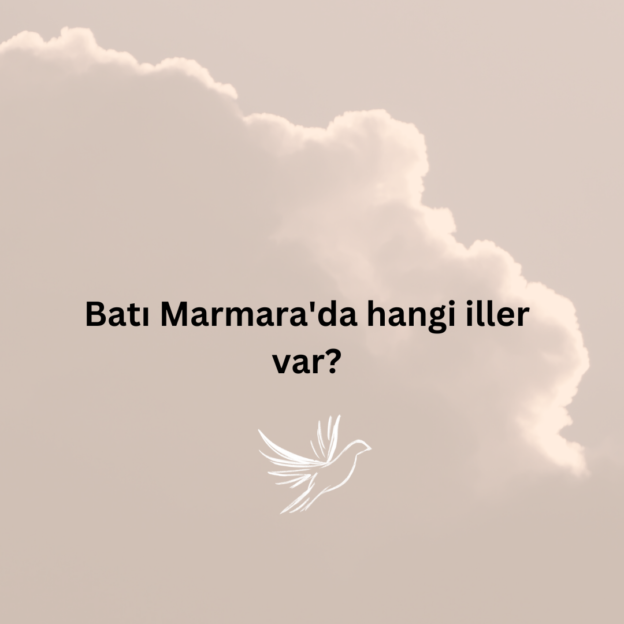 Batı Marmara'da hangi iller var? 1