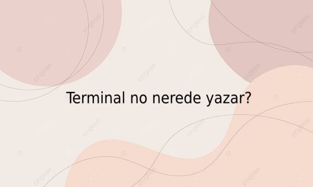 Terminal no nerede yazar? 1