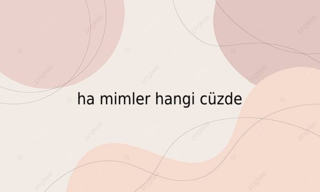 ha mimler hangi cüzde 8