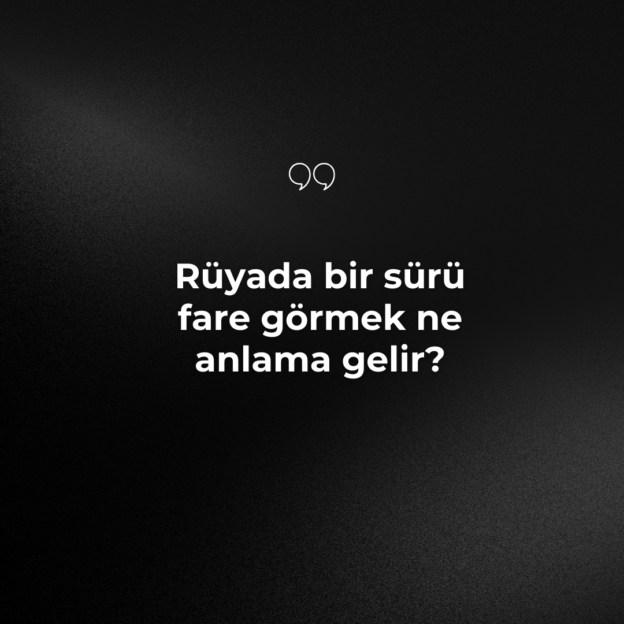 Rüyada bir sürü fare görmek ne anlama gelir? 1
