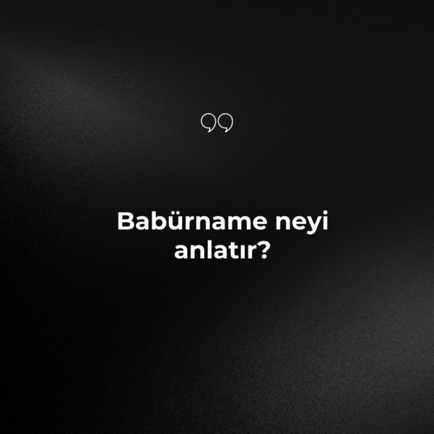 Babürname neyi anlatır? 8