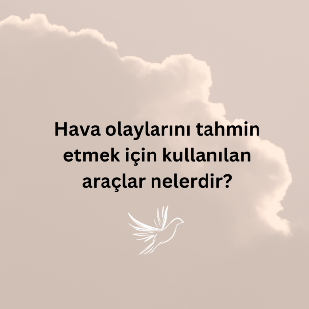 Hava olaylarını tahmin etmek için kullanılan araçlar nelerdir? 1