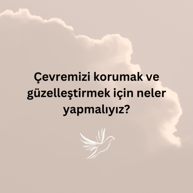 Çevremizi korumak ve güzelleştirmek için neler yapmalıyız? 1