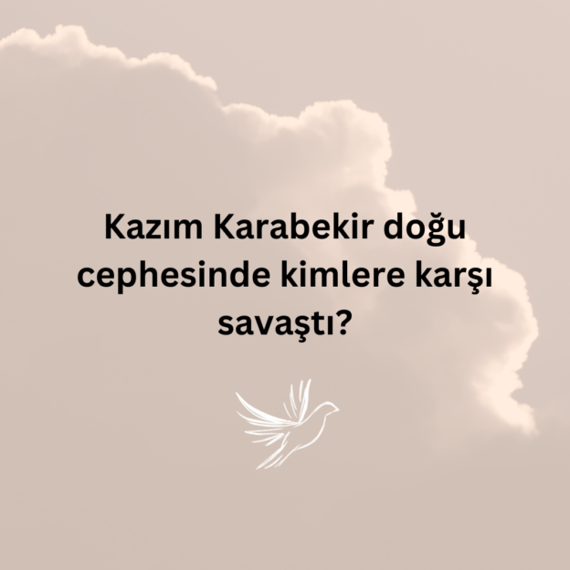 Kazım Karabekir doğu cephesinde kimlere karşı savaştı? 1