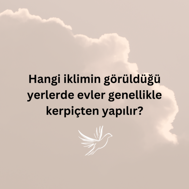 Hangi iklimin görüldüğü yerlerde evler genellikle kerpiçten yapılır? 1